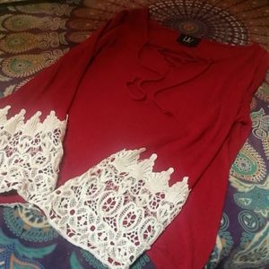 LIV LOS ANGELES blouse top v-neck long sleeve